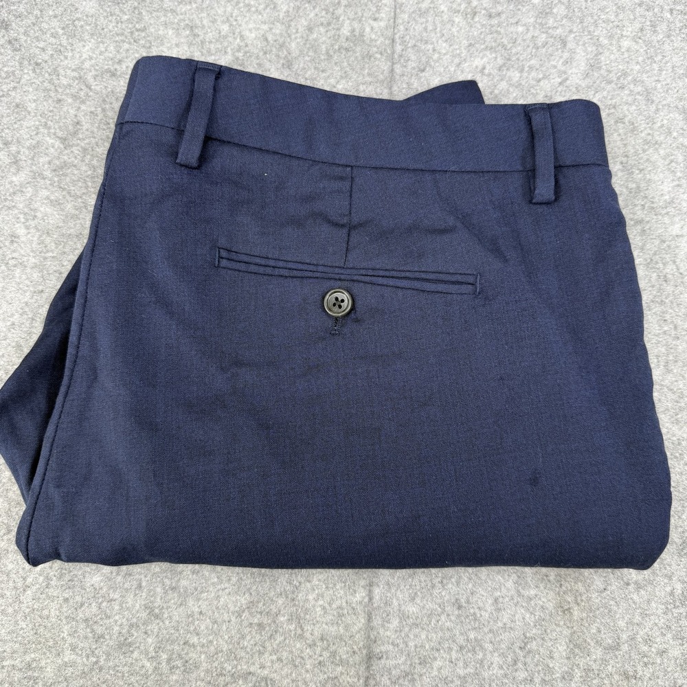 Bonobos Pants Mens 36 Blue Slim Fit Wool Blend Dress Trousers Flat Front‎